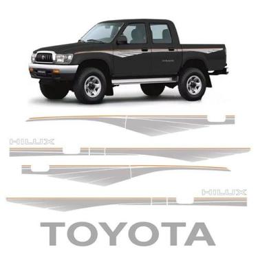 Imagem de Faixa Hilux 1992/2004 + Adesivo Tampa Traseira Toyota Prata - SPORTINO