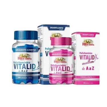 Imagem de Kit 2 Polivitaminico. Vitalid Homem -Vitalid mulher 100 capsulas de 500mg