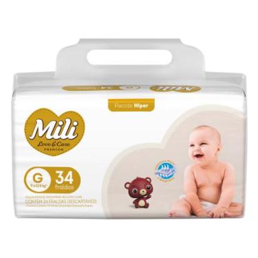 Imagem de Fralda Infantil Mili Love e Care Premium Hiper Tamanho G com 34 Unidad