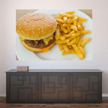 Imagem de Painel Adesivo de Parede - Hambúrguer - Hamburgueria - Lanchonete - 17