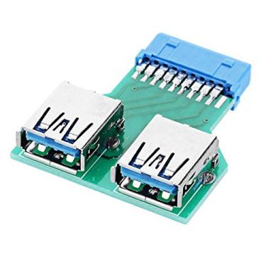 Imagem de Cablecc Dual USB 3.0 A Tipo Fêmea para Placa-Mãe 20/19 Pin Box Header Slot Adaptador PCBA