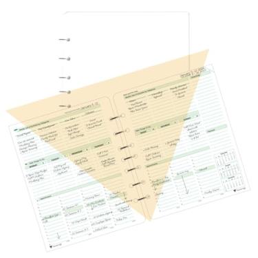 Imagem de Planner Pad 7 furos folha solta janeiro a dezembro de 2026/calendário ano 16 cm x 21 cm médio 3 camadas organizador de 12 meses, tinta verde macia