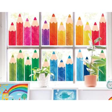 Imagem de Lápis de aquarela Window Clings Whaline Back to School x9