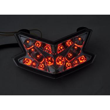 Imagem de TOPZONE Luz traseira de freio LED integrada para Kawasaki 2013-2016 ZX-636; Z800; 2013-2018 ZX-6R; Z125 (cor clara)