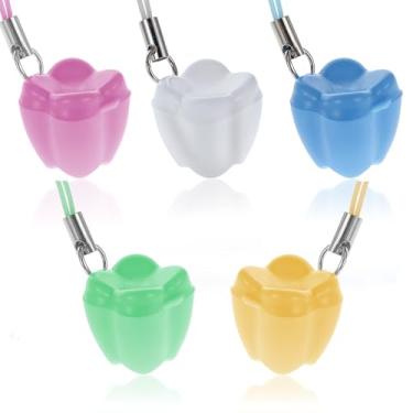 Imagem de 20 peças de colares protetores de dentes, caixa de armazenamento de dentes perdidos, colar de dentes de leite, estojos, organizador de saco de fada de dente colorido para crianças, colares de dentes