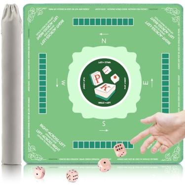 Imagem de LRDXY Upgraded Mahjong Mat for Table - 31.5x31.5” Anti Slip Noise Reduction Mahjong Table Mat with Rules, Multi-Game Mat with A Carry Bag & 4 Dices, Mahjong Table Cover for Poker/Board Games/Dominoes