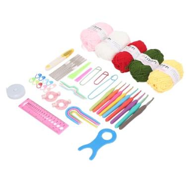 Imagem de Generic Kit de Gancho de crochê, Ganchos e Acessórios Multifuncionais de crochê Portátil 58pcs TPP Colorido Maça Macia para tricô para Chapéus