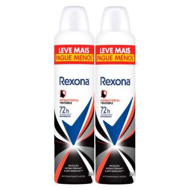 Imagem de Kit 2 Antitranspirante Aerosol Rexona Antibacterial+Invisible 250ml