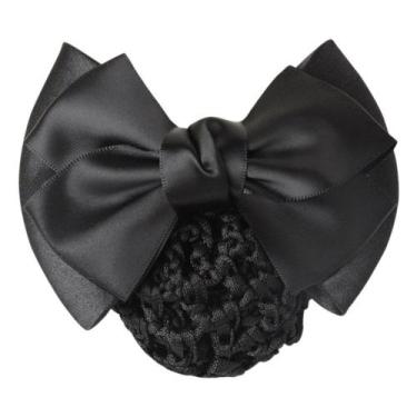 Imagem de Capa de coque com clipe de cabelo AKOAK Black Bowknot Snood Net x2 - G