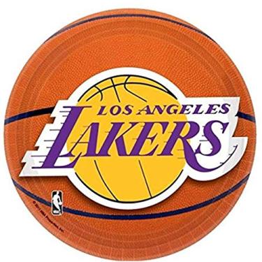 Imagem de Amscan 543627 Los Angeles Lakers NBA Collection 7 pratos de sobremesa, 24 unidades