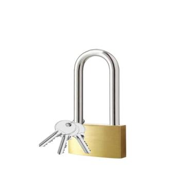 Imagem de Cadeado de latão sólido com chave, cadeados de armário de academia, fechadura com corpo de 37 mm de largura, para interior, portão, garagem, armazém, cerca