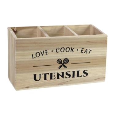Imagem de Fxzqgnh Organizador de Utensílios, Organizador de Cozinha de Fazenda, Suporte de Armazenamento de Colheres E Garfos Vintage, Suporte de Utensílios de Cozinha, Marrom, Tamanho real
