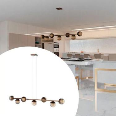 Imagem de Pendente lustre de Teto Jabuticaba de 7 Globos de Vidros Transparente 