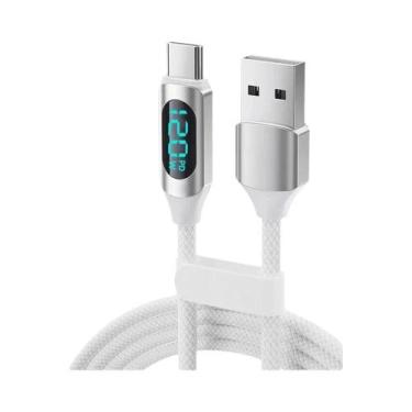 Imagem de Cabo Super Carregador USB C Para Tipo C De 120W Com Display Digital Pa