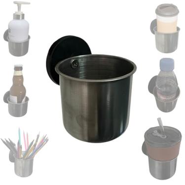 Imagem de Suporte magnético de aço inoxidável, porta-lápis magnético, suporte de copo magnético para geladeira, quadro branco, ônibus escolar, armários de metal, armários escolares e espaços de escritório