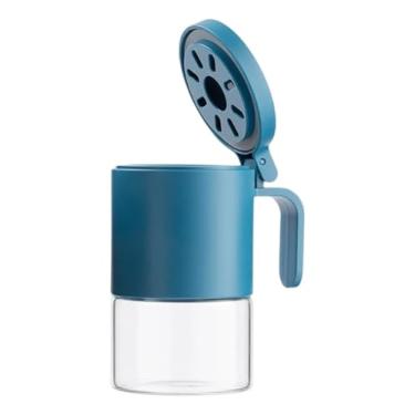 Imagem de Açucareiro Porta Temperos Pote de Vidro com Tampa Giratória para Temperos 350ml Conjunto com 3 (Azul)