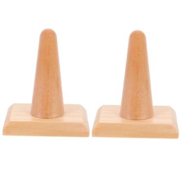 Imagem de 2 peças base de exibição de anel suporte de anel de armazenamento de anel para joias anel de madeira pilar organizador de anel pilar anel vitrine suporte de exibição de joias organizador de anel supor