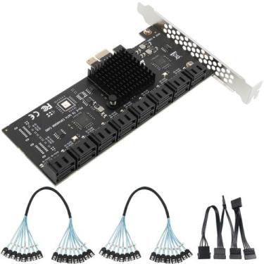 Imagem de Placa de expansão SATA Trotwei Blue PCIe X1 para 16 portas SATA3.0