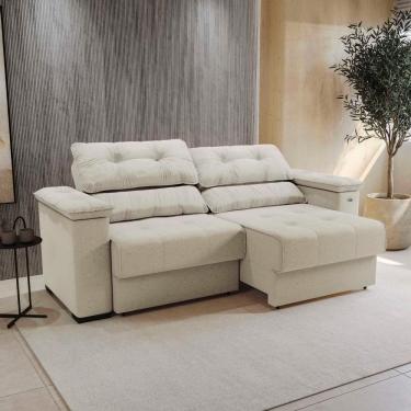 Imagem de Sofá Cama Kappesberg Stelo Linho Caqui 230cm