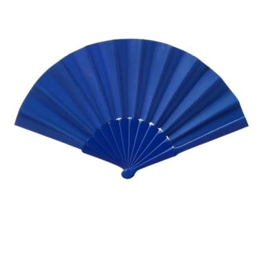 Imagem de Leque Liso Clássico para Dia a Dia, Dança e Festa - Leque de Vento Leve e Resistente - Ideal para Lembrancinhas e Presentes(1,Azul Escuro)