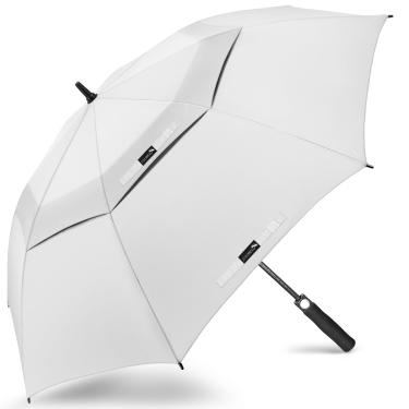 Imagem de ZOMAKE Guarda-chuva de golfe grande para chuva resistente, guarda-chuvas de golfe grandes à prova de vento, guarda-chuva extragrande de 152 cm (branco)