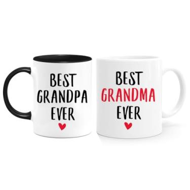 Imagem de PEJAFAN Canecas de café para avós e vovós - Presentes de netos anúncio de avós pela primeira vez, para o Natal e Dia dos Namorados conjunto de canecas 325 ml (presentes para avós)