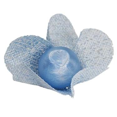 Imagem de Lindas embalagens de doces, 25 papéis de embrulho simples com flores únicas, biombos escoceses, casamentos, estreias, festas (COR AZUL PEROLADA)