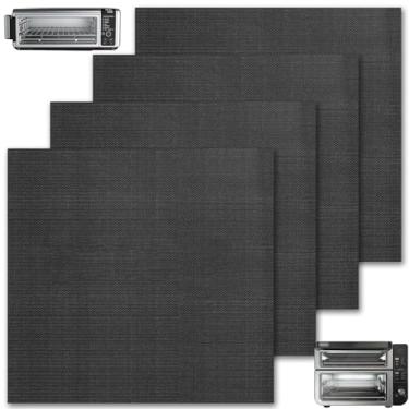 Imagem de GWYXC Pacote com 4 forros de fibra de vidro para Ninja SP101/SP201/SP301/SP351/DCT401/DCT402, acessórios para forno de convecção de bancada 30 x 31,5 cm tapetes antiaderentes resistentes ao calor e