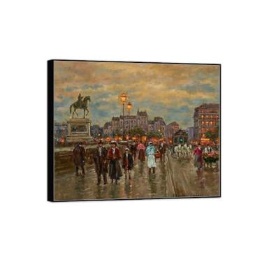 Imagem de BMZFYBS Arte de parede em tela reprodução de pintura famosa - imagens de moldura preta para sala de estar - ponte - pôster e impressões 20 x 25 cm 8 x 10 pol