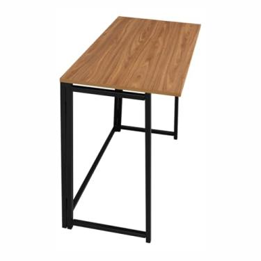 Imagem de MESA ESTUDO ESCRIVANINHA DOBRAVEL ESCRITÓRIO NOTEBOOK CIPLAFE LINK TUBO PRETO FOSCO TAMPO AMENDOA 0,80M X 0,45M