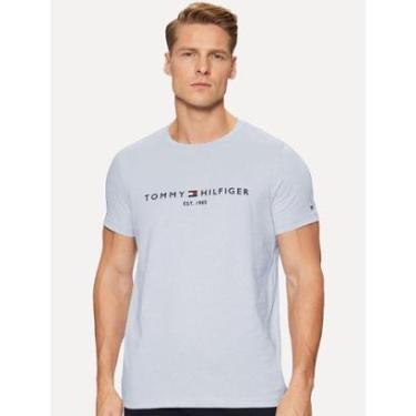 Imagem de Camiseta Tommy Hilfiger Masculina Core Logo Tee Azul Celeste-Masculino
