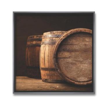 Imagem de Quadros Decorativos Adega Vinhos com Vidro e Moldura 43x43cm - Decorar