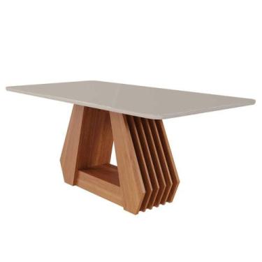 Imagem de Mesa para Sala de Jantar Agata 160 x 80 cm com Tampo MDF/Vidro Cimol C