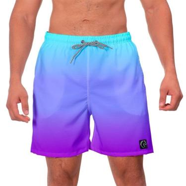 Imagem de Short Praia Premium Masculino Academia Fitness Caminhada Degradê Roxo-Masculino