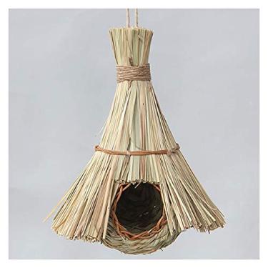 Imagem de Gaiola de pássaro ninho de palha feito à mão, ninho de grama, ninho de papagaio de peônia de pele de tigre, ninho de pássaro de pérola, ninho de grama reprodutora, ninho de pássaro