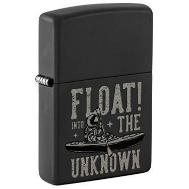 Imagem de Zippo Flutue no isqueiro de bolso preto fosco com design desconhecido