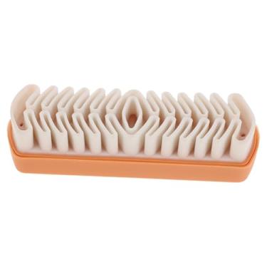 Imagem de Baluue Escova de limpeza de camurça com borracha protetora para botas de couro, manchas de cerdas finas macias e ferramenta de limpeza portátil de nobuck de camurça para sapatos, roupas e móveis