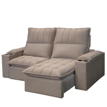 Imagem de Sofá Retratil e Reclinável com Molas Ensacadas e Porta Copos 190cm Car