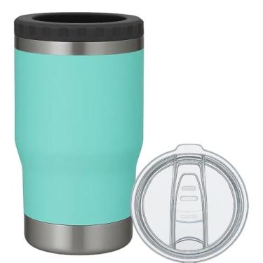 Imagem de Copo Térmico Inox 2 em 1 para Long Neck e Latas – Isolamento a Vácuo, Mantém Gelada por até 4h e Quente por até 1h, com Abridor Integrado (Azul)