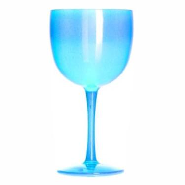 Imagem de Kit 15 Taças Gin 580ml Acrílica - Aloha (Azul Glitter)