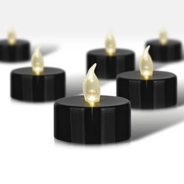 Imagem de Velas Tapovaly Black LED Tea Lights, pacote com 50 unidades de 3,5 x 3
