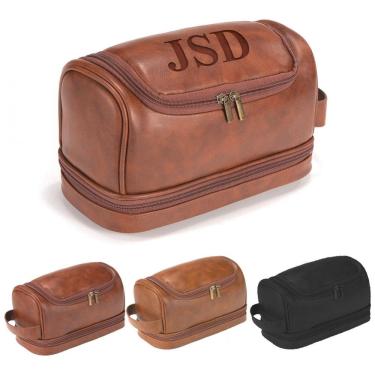 Imagem de Necessaire Masculina de Couro, GLAMATIVITY, Marrom