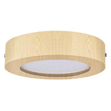 Imagem de Plafon Wood Madeira Redondo Led 12W Bivolt Marfim - Adrilustres, 6400K
