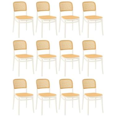 Imagem de Kit 12 Cadeiras de Jantar Roma para Sala e Cozinha - Branco - Magazine