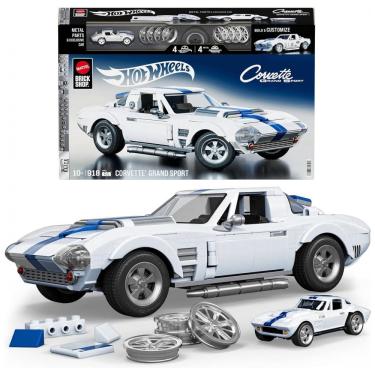 Imagem de Conjunto de Montar Série Elite Hot Wheels, Corvette Grand Sport com 918 Peças, Detalhes Realistas e Adesivos Personalizados, Mattel