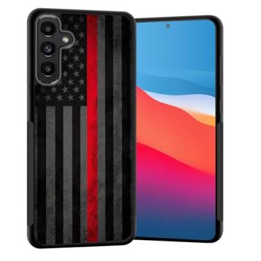 Imagem de Vobber Capa para Galaxy S25 FE, capa protetora fina com arquitetura antiarranhões TPU à prova de choque para Samsung Galaxy S25 FE 6,7 polegadas 2025, linha vermelha fina bandeira dos EUA