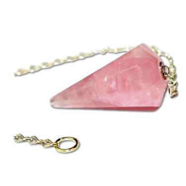 Imagem de Pêndulo de Quartzo Rosa Natural Lapidado Facetado - 10 Unidades Atacad