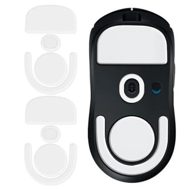 Imagem de Yenblow Pacote com 2 adesivos deslizantes para mouse G PRO X Superlight 2 DEX sem fio, tapete de patins de vidro compatível com substituição de pés de mouse Logitech (patins de mouse glide, PTFE