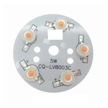 Imagem de 10 peças 1W-36W placa de base de alumínio redonda instalação dissipador de calor 1W diodos LED de alta potência espectro completo branco quente vermelho verde azul (5W 48 mm, vermelho escuro 660 nm)