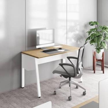 Imagem de Escrivaninha 1,20m Tampo Chanfrado c/ Caixa de Tomadas F5 - F5 Office 